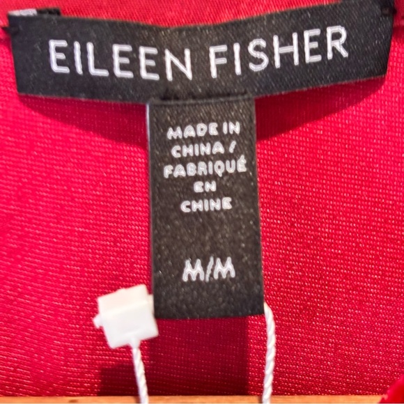 NWT Eileen Fisher Red Velvet Crew Neck Dress, Medium, Elegant Chic Minimalist - Picture 5 of 14